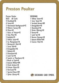 {R} 1996 Preston Poulter Decklist Card [World Championship Decks][GB PTC NULL]