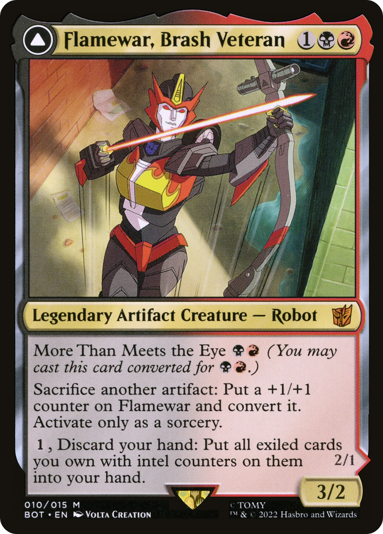 {R} Flamewar, Brash Veteran // Flamewar, Streetwise Operative [Transformers][BOT 010]
