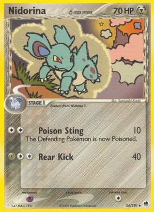 [PKM-C] Nidorina (34/101) (Delta Species) (Stamped) [EX: Dragon Frontiers]