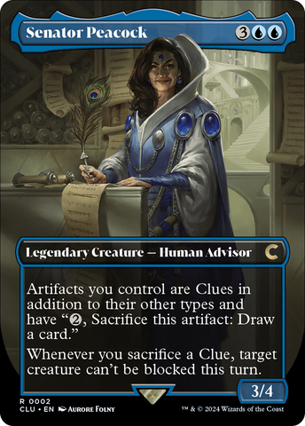 {R} Senator Peacock (Borderless) [Ravnica: Clue Edition][CLU 002]