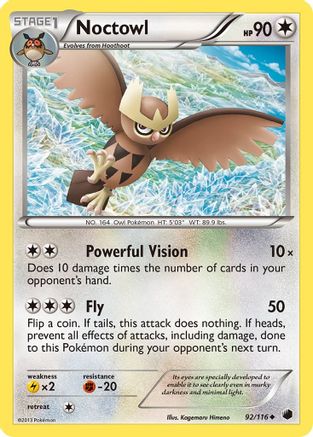 [PKM-C] Noctowl (92/116) [Black & White: Plasma Freeze]