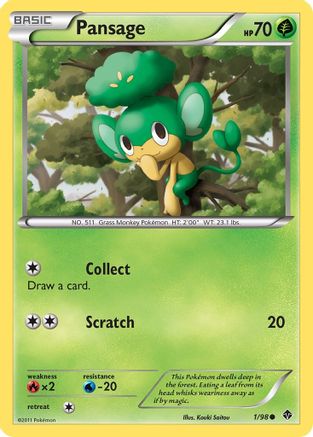 [PKM] Pansage (1/98) [Black & White: Emerging Powers]