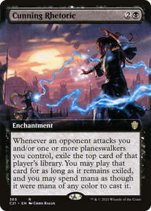 {R} Cunning Rhetoric (Extended Art) [Commander 2021][C21 365]