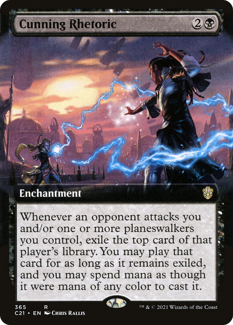 {R} Cunning Rhetoric (Extended Art) [Commander 2021][C21 365]
