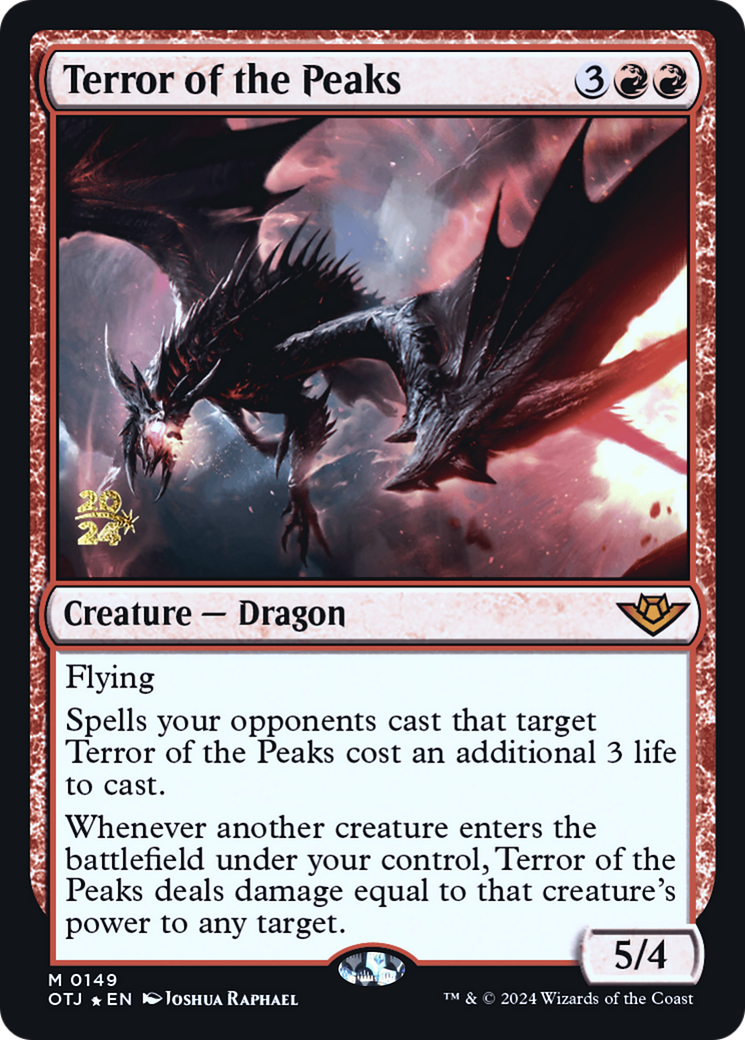 {@R} Terror of the Peaks (OTJ) [Outlaws of Thunder Junction Prerelease Promos][PR OTJ 149]