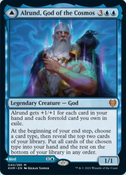 {R} Alrund, God of the Cosmos // Hakka, Whispering Raven [Kaldheim][KHM 040]