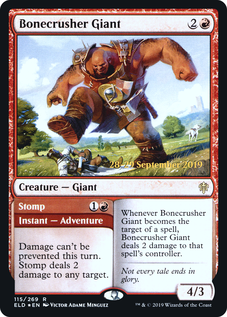 {R} Bonecrusher Giant // Stomp [Throne of Eldraine Prerelease Promos][PR ELD 115]