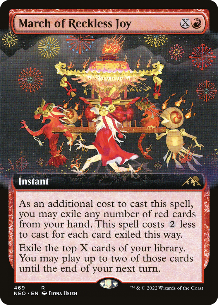 {R} March of Reckless Joy (Extended Art) [Kamigawa: Neon Dynasty][NEO 469]