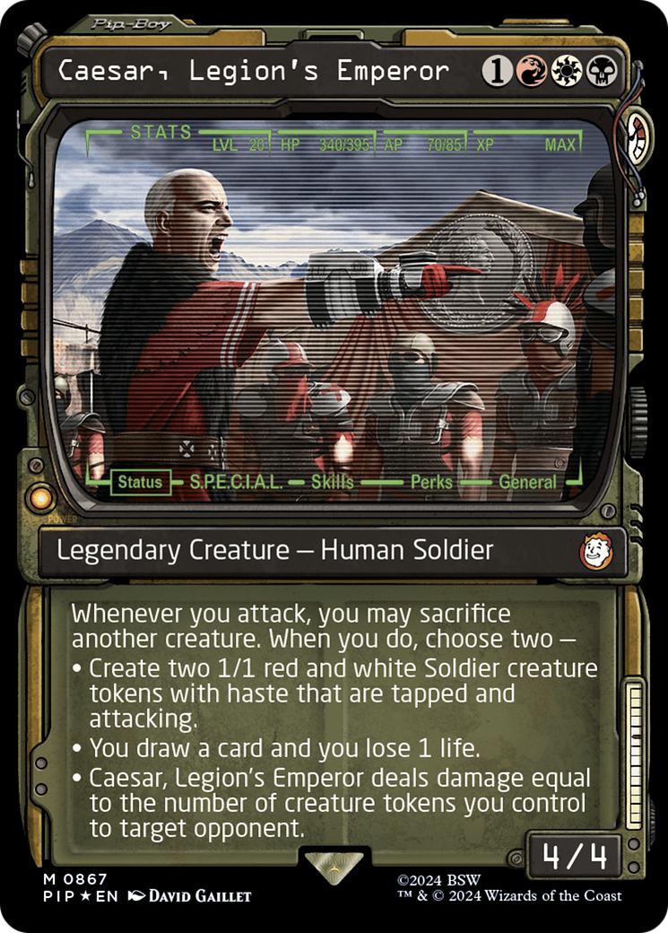 {R} Caesar, Legion's Emperor (Showcase) (Surge Foil) [Fallout][PIP 867]