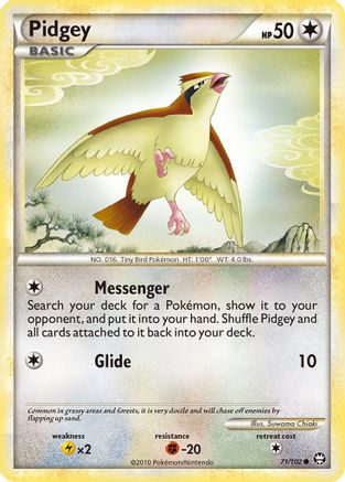 [PKM] Pidgey (71/102) [HeartGold & SoulSilver: Triumphant]