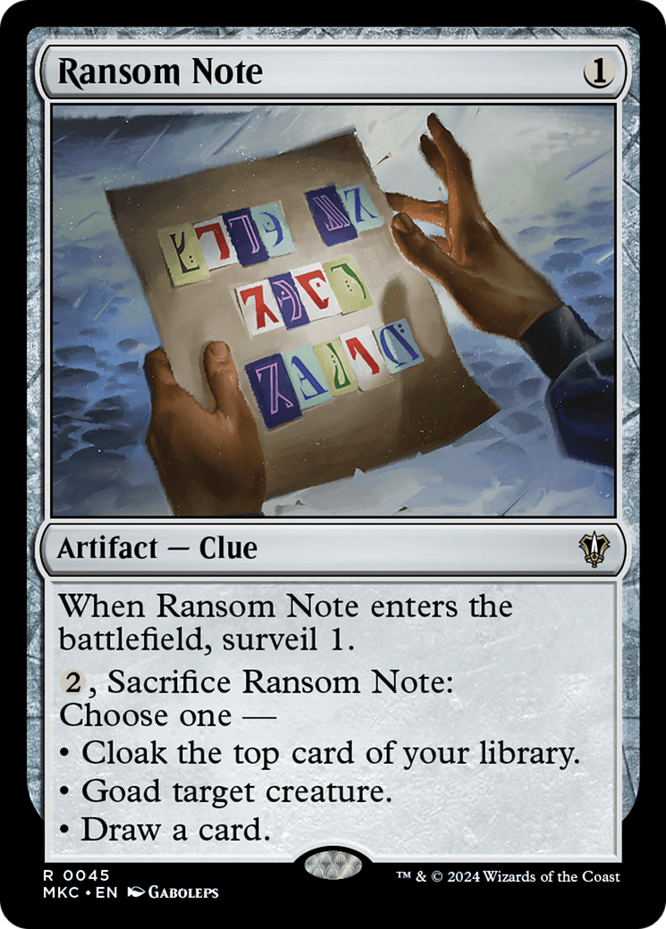 {R} Ransom Note (0045) [Murders at Karlov Manor Commander][MKC 045]