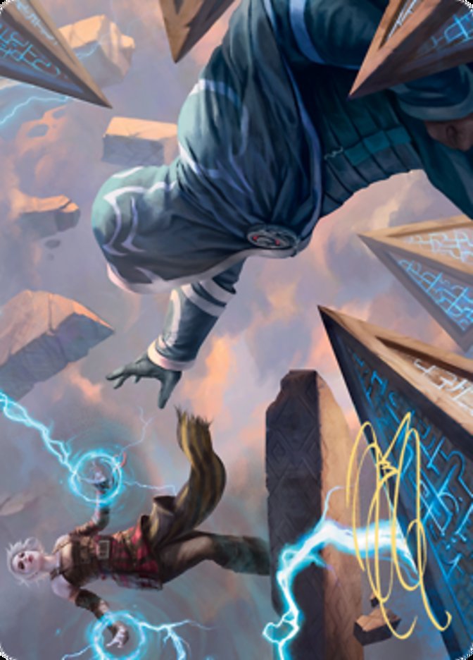 {A} Nahiri's Binding // Nahiri's Binding Art Card (Gold-Stamped Signature) [Zendikar Rising Art Series][AZNR 042]