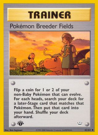 [TR] Pokemon Breeder Fields (62/64) [Neo Revelation 1st Edition]