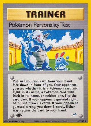 [TR] Pokemon Personality Test (102/105) [Neo Destiny 1st Edition]