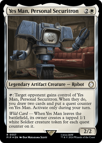 {R} Yes Man, Personal Securitron (Surge Foil) [Fallout][PIP 557]
