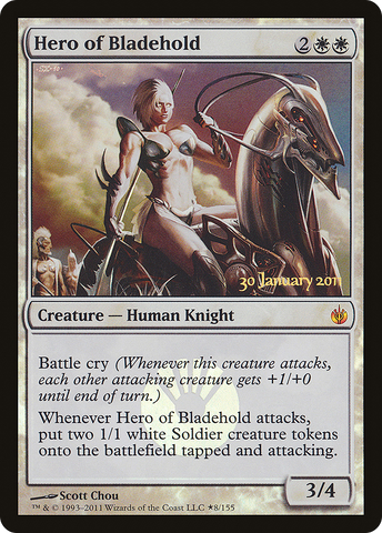 {R} Hero of Bladehold [Mirrodin Besieged Prerelease Promos][PR MBS 008]