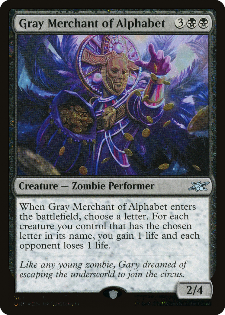 {C} Gray Merchant of Alphabet (Galaxy Foil) [Unfinity][UNF 361]
