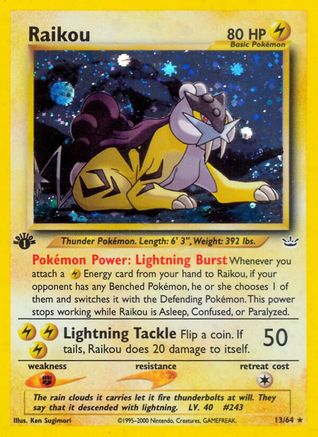 [PKM] Raikou (13/64) [Neo Revelation 1st Edition]