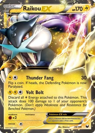 [PKM] Raikou EX (38/108) [Black & White: Dark Explorers]