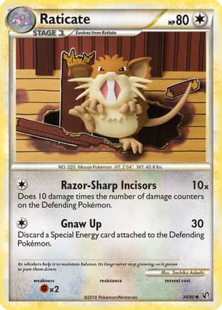 [PKM] Raticate (34/90) [HeartGold & SoulSilver: Undaunted]