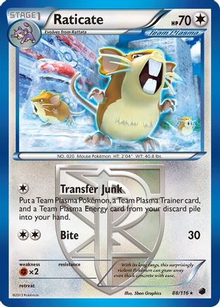 [PKM] Raticate (88/116) [Black & White: Plasma Freeze]