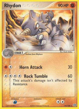 [PKM] Rhydon (19/106) (Stamped) [EX: Emerald]