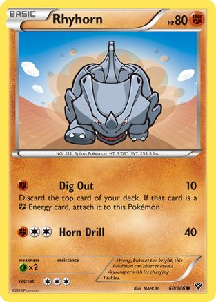 [PKM] Rhyhorn (60/146) [XY: Base Set]