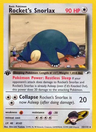 [PKM] Rocket's Snorlax (33/132) [Gym Heroes 1st Edition]