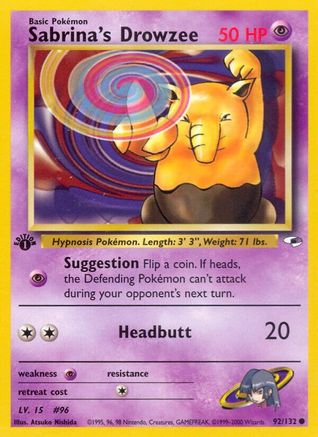 [PKM] Sabrina's Drowzee (92/132) [Gym Heroes 1st Edition]
