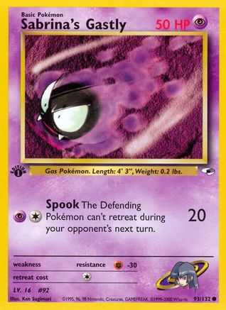 [PKM] Sabrina's Gastly (93/132) [Gym Heroes 1st Edition]