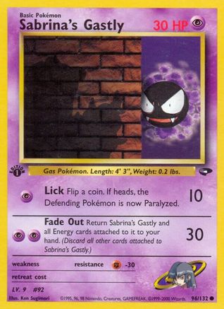 [PKM] Sabrina's Gastly (96/132) [Gym Challenge 1st Edition]