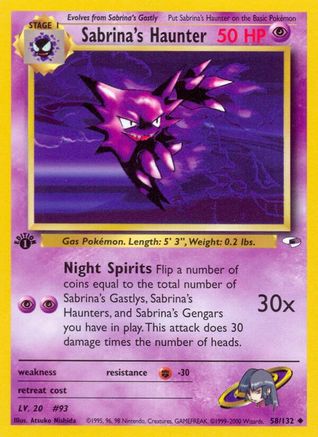 [PKM] Sabrina's Haunter (58/132) [Gym Heroes 1st Edition]