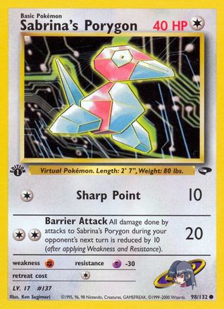 [PKM] Sabrina's Porygon (98/132) [Gym Challenge 1st Edition]