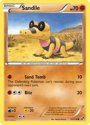 [PKM] Sandile (63/114) [Black & White: Base Set]