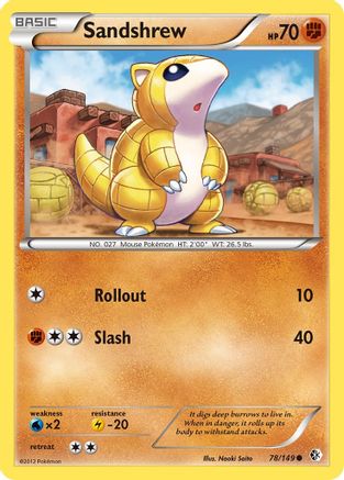 [PKM] Sandshrew (78/149) [Black & White: Boundaries Crossed]