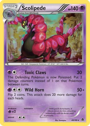 [PKM] Scolipede (40/98) [Black & White: Emerging Powers]