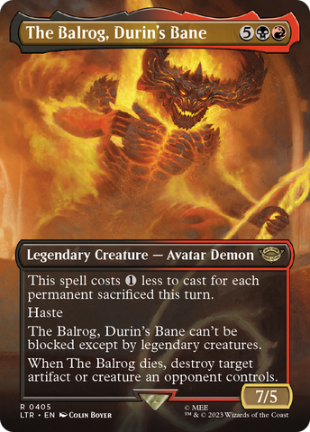 {R} The Balrog, Durin's Bane (Borderless Alternate Art) [The Lord of the Rings: Tales of Middle-Earth][LTR 405]