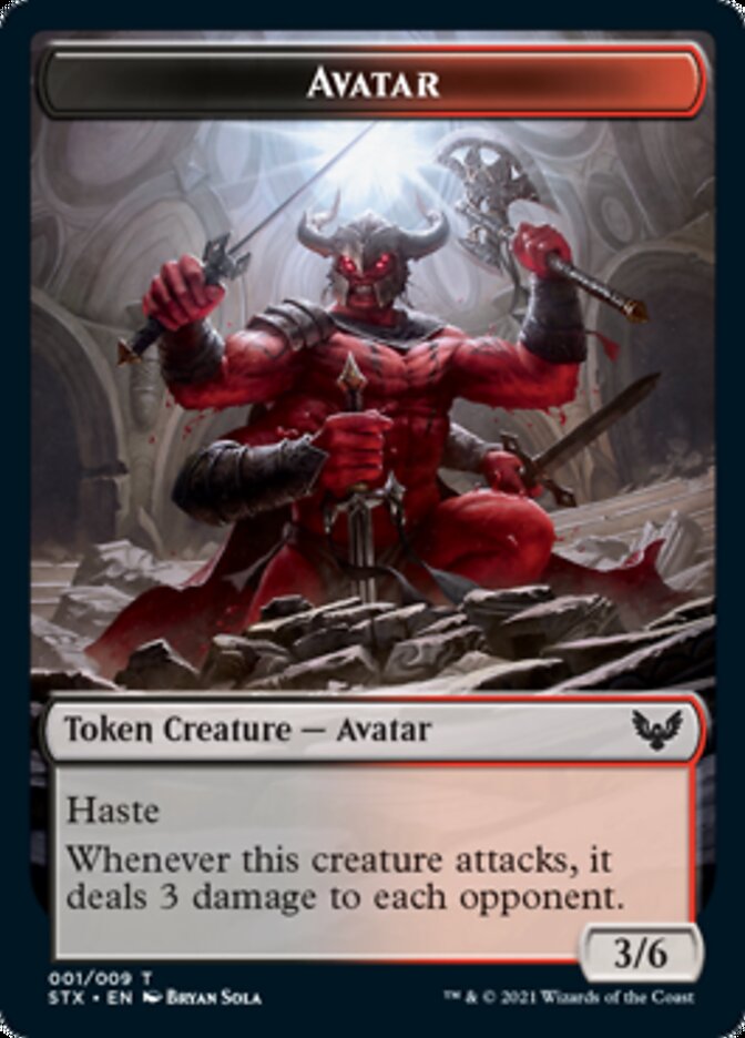 {T} Avatar Token [Strixhaven: School of Mages Tokens][TSTX 001]