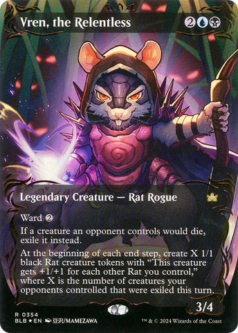 {@R} Vren, the Relentless (Borderless) (Raised Foil) [Bloomburrow][BLB 354]