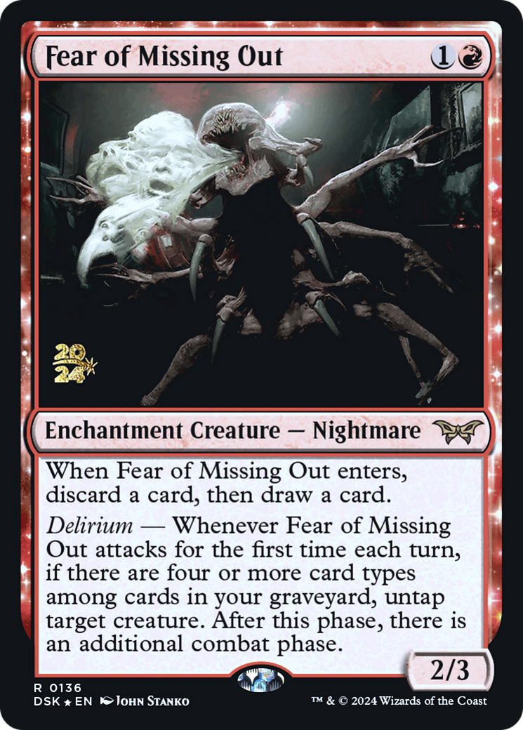 {@R} Fear of Missing Out [Duskmourn: House of Horror Prerelease Promos][PR DSK 136]