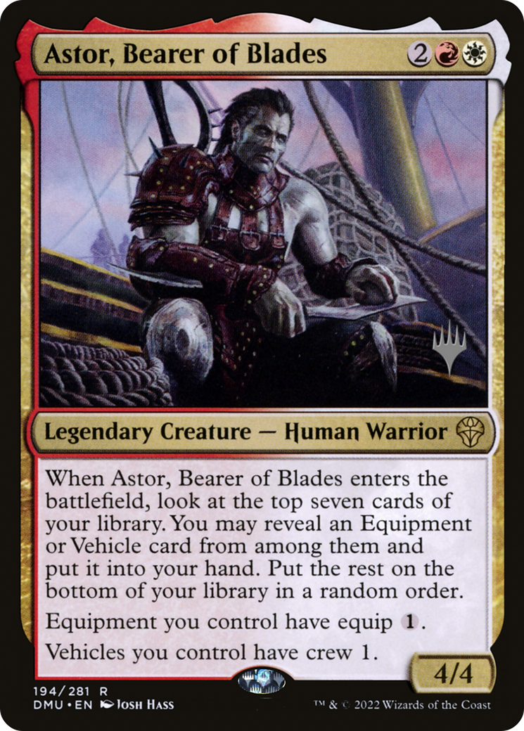{R} Astor, Bearer of Blades (Promo Pack) [Dominaria United Promos][PP DMU 194]