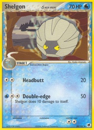 [PKM] Shelgon (38/101) (Delta Species) (Stamped) [EX: Dragon Frontiers]