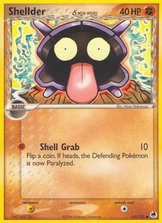 [PKM] Shellder (63/101) (Delta Species) (Stamped) [EX: Dragon Frontiers]