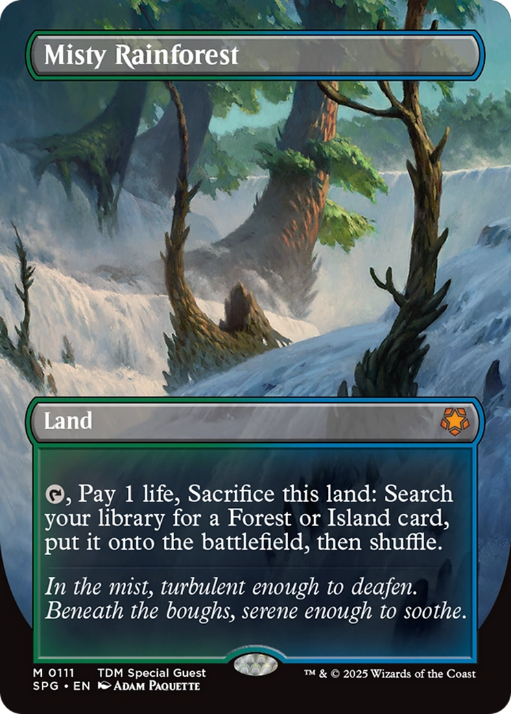 {R} Misty Rainforest (Borderless) [Tarkir: Dragonstorm Special Guests][SPG 111]