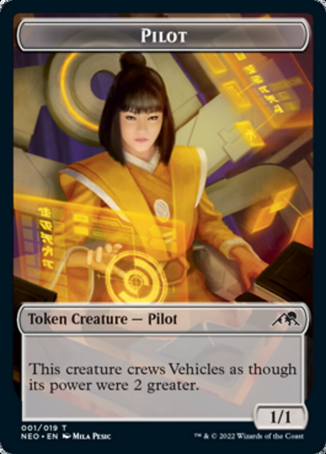 {T} Spirit (002) // Pilot Double-sided Token [Kamigawa: Neon Dynasty Tokens][TNEO 002]