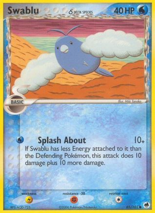 [PKM-C] Swablu (65/101) (Delta Species) (Stamped) [EX: Dragon Frontiers]