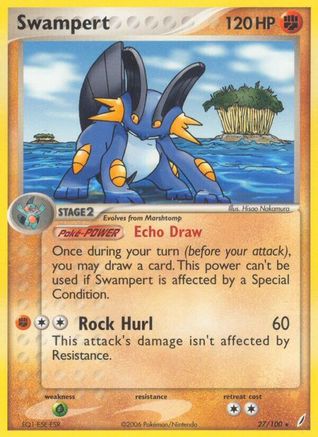 [PKM] Swampert (27/100) (Stamped) [EX: Crystal Guardians]