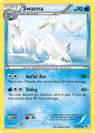 [PKM] Swanna (43/149) [Black & White: Boundaries Crossed]