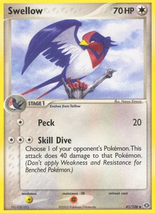 [PKM] Swellow (41/106) (Stamped) [EX: Emerald]