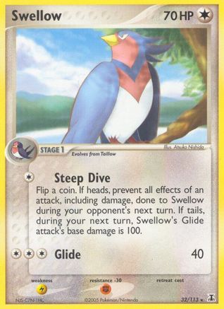 [PKM] Swellow (32/113) (Stamped) [EX: Delta Species]